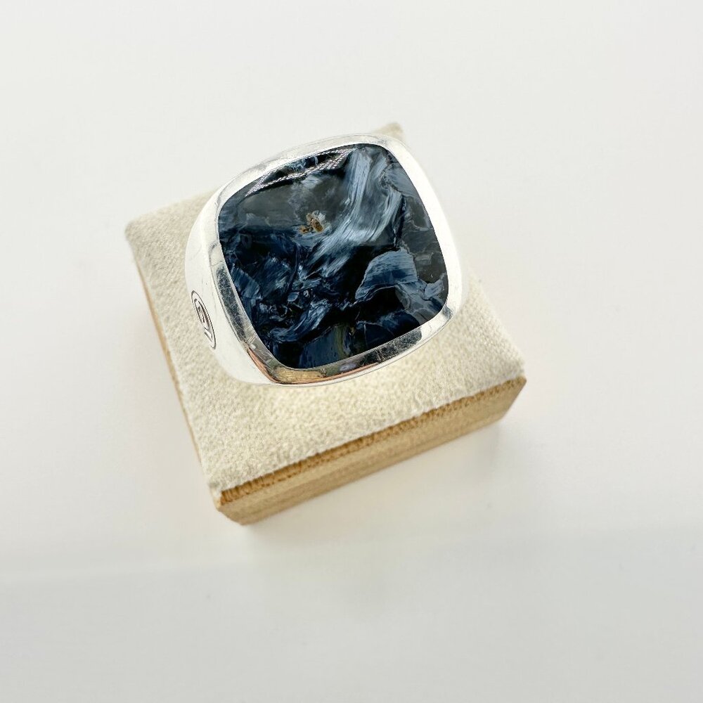 David Yurman Exotic Stone Signet Ring w/ Pietersite - 20mm - Size 9.5